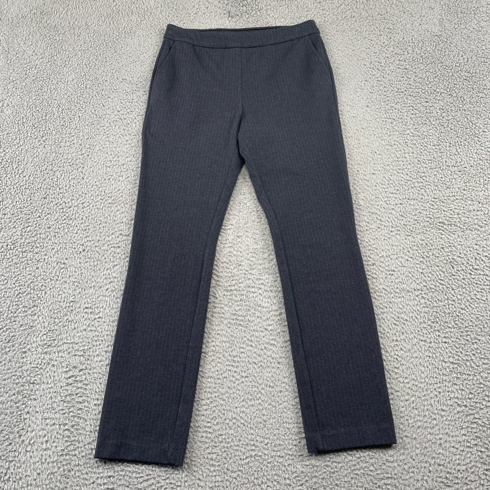 Trina Turk‎ Pants Womens 4 Gray Herringbone Pull On Stretch Trousers 2108510NP1